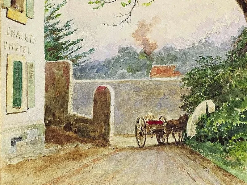 1879-Albert Albertovich Benois - Hotel des Sables blancs (l'ingresso), Tréboul
